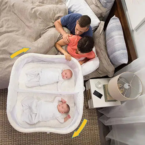 Parents and HALO Twin Bassinet