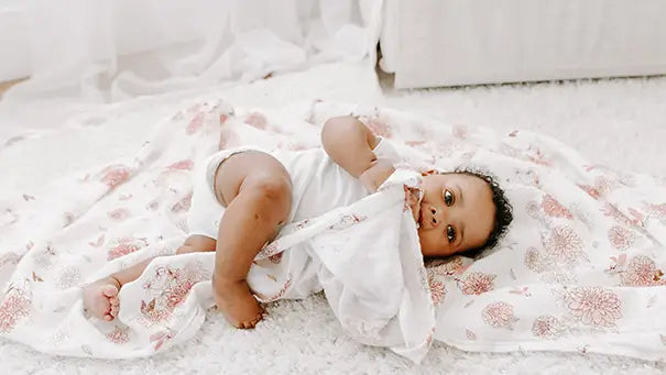 Dahlias Cotton Muslin Baby Swaddles
