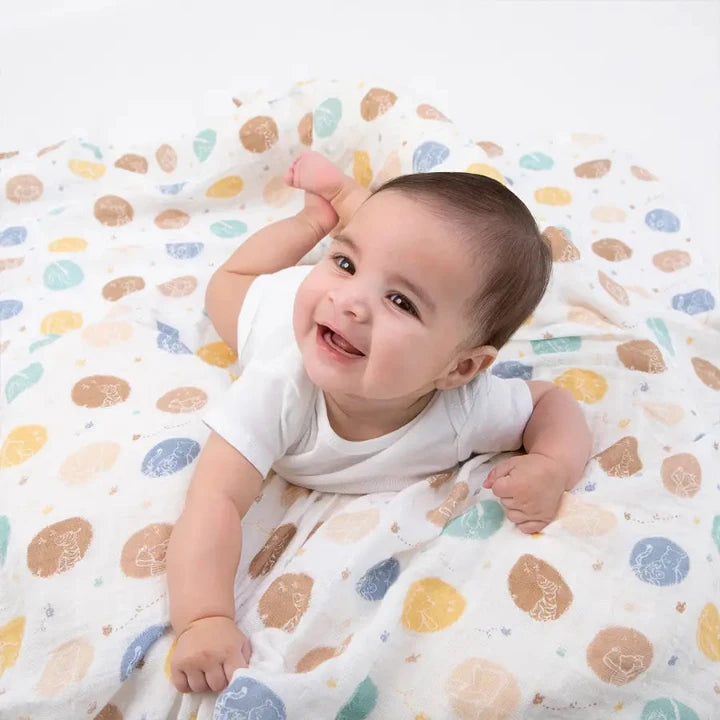 Tummy Time Blog Child on Colourful Blanket