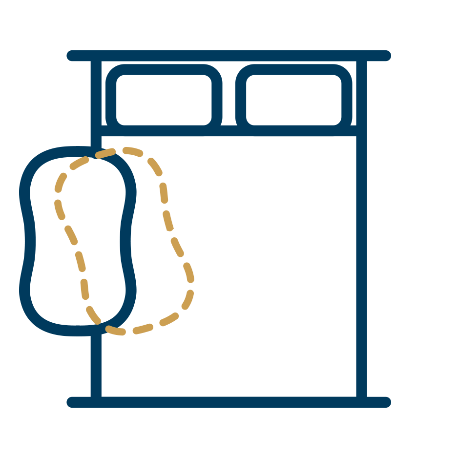 Swivels and Glides Over Bed