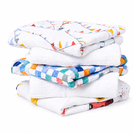 Essentials Cotton Muslin Squares 5 Pack