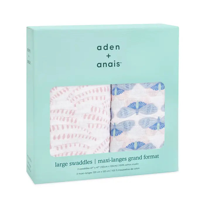 Boutique Cotton Muslin Swaddles 2 Pack aden anais