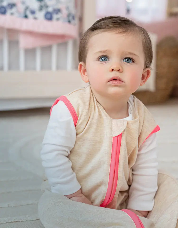 HALO Ideal Temp SleepSack  - Oatmeal/Pink